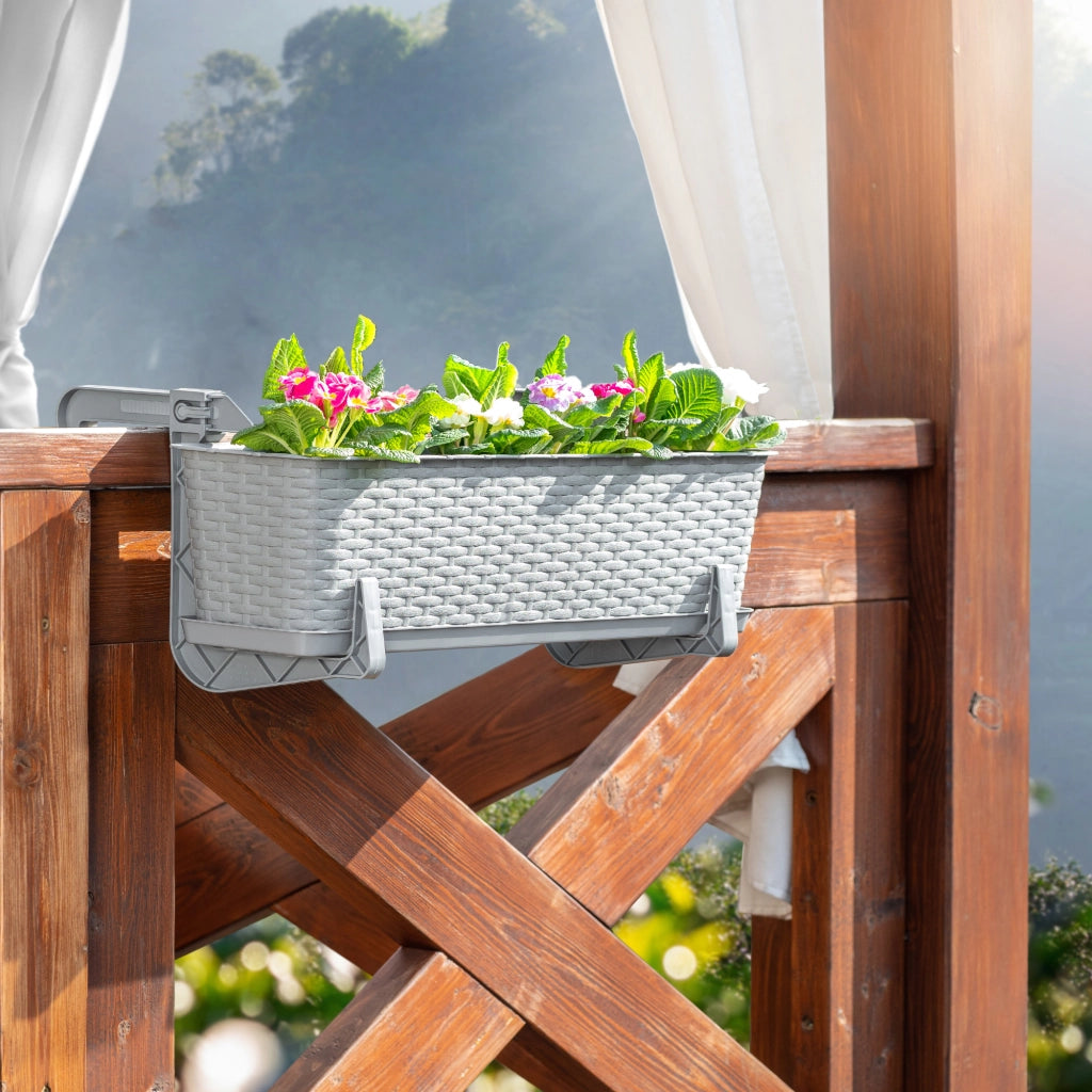 Fioriera da balcone KADAX con supporto, 40 cm + manici