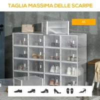 Mobile Scarpiera Modulare Salvaspazio, 18 Cubi 28x36x21 cm in Plastica PP, Bianco