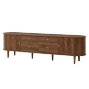 Mobile tv con 2 porte scorrevoli; 4 cassetti; 5 piedi in legno; per soggiorno e camera; 180 × 35 × 50 cm