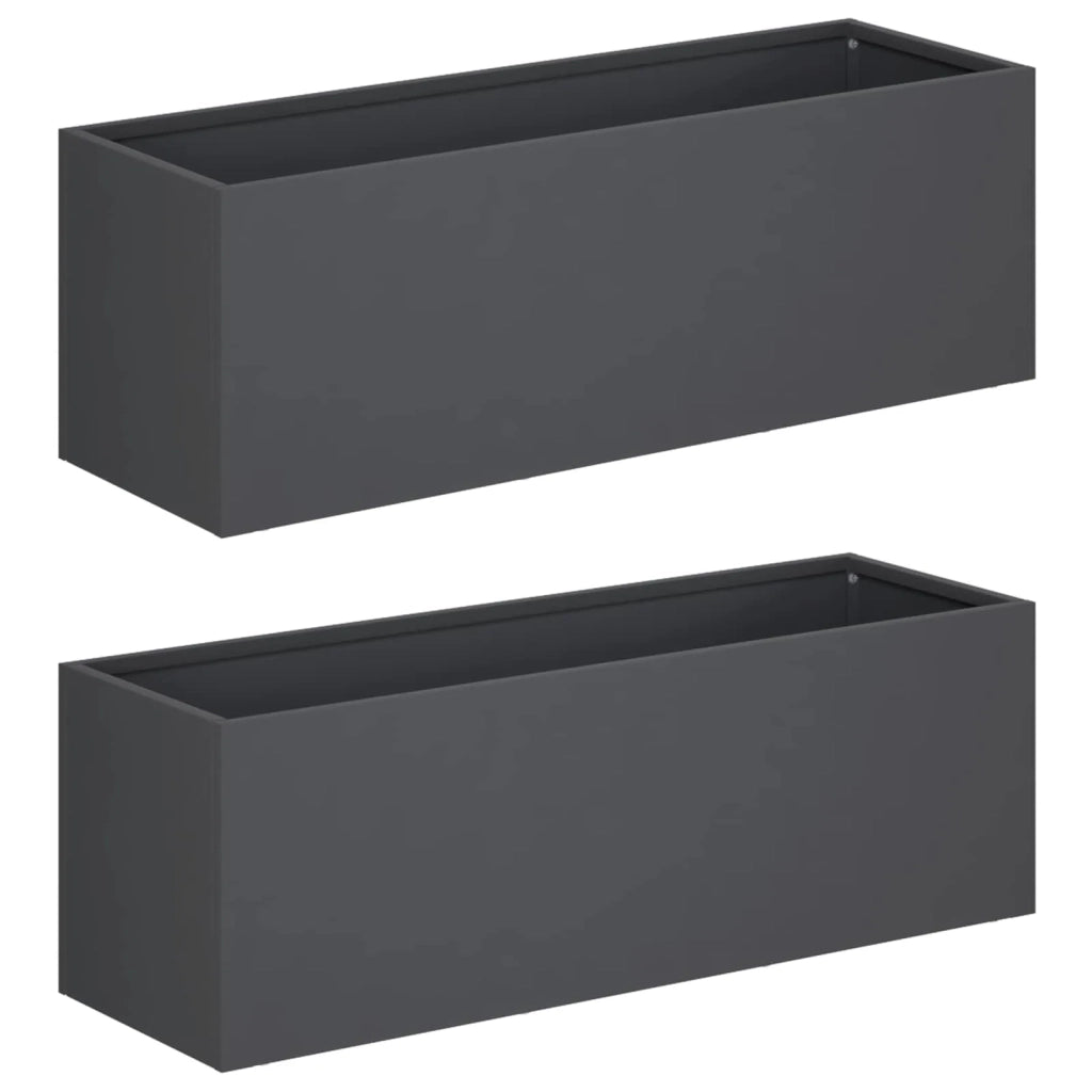 Vaso da giardino 2 pz Antracite 60 x 20 x 20 cm 8005153