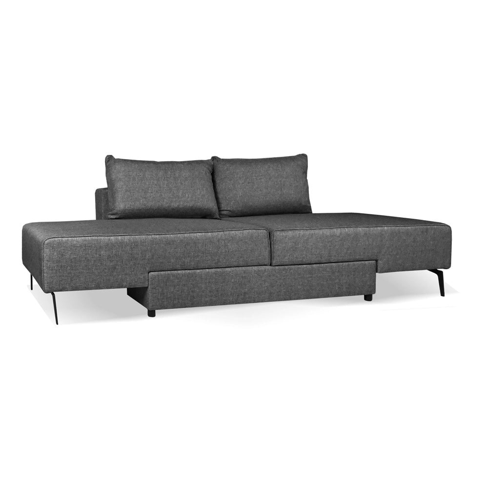 Divano 3 posti modulare con chaise longue trasformabile in letto Armada grigio 290x85x75H
