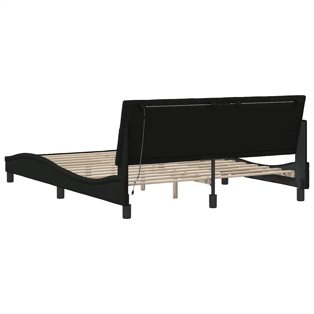 Giroletto senza Materasso Hanko Nero 160x200 cm in Tessuto 3310470