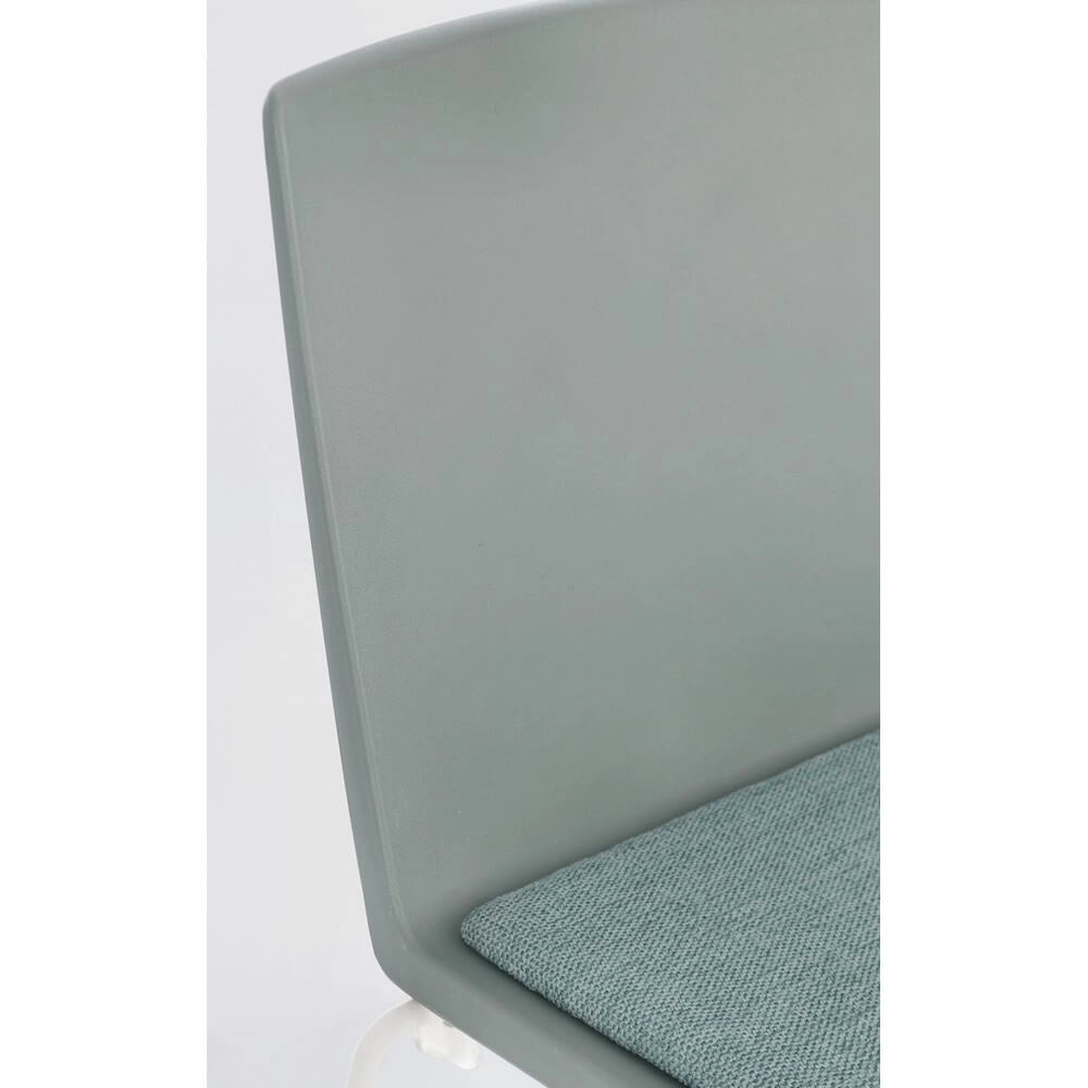 Set di 4 Sedie Impilabili con Seduta Imbottita e Gambe in Acciaio - AMARA
