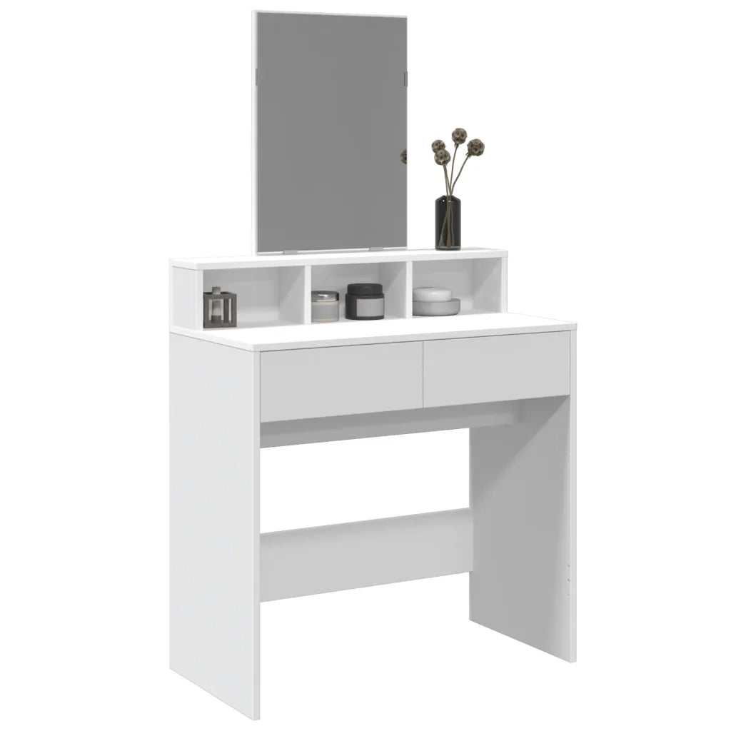 Toeletta | Tavolo da Trucco con Specchio Bianco 80x41x144,5 cm