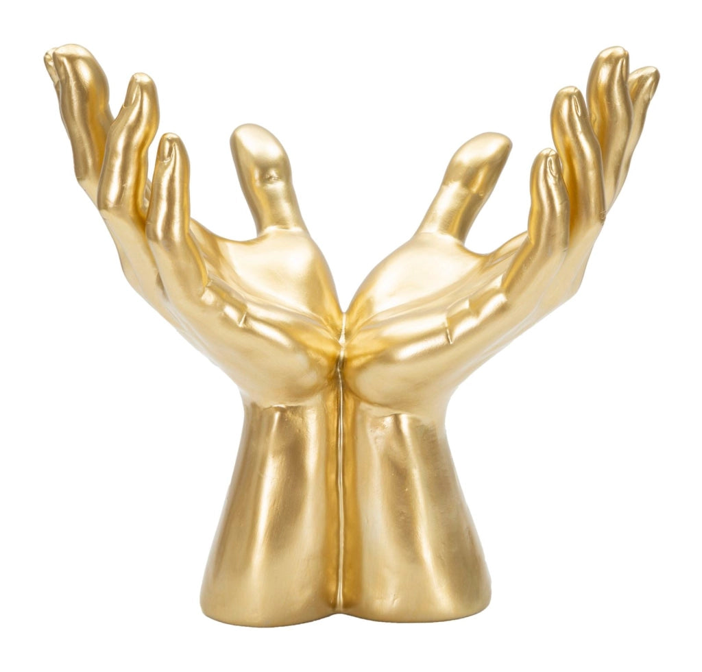 Statua Mani "Peace" 25x24x15 cm in Poliresina Oro