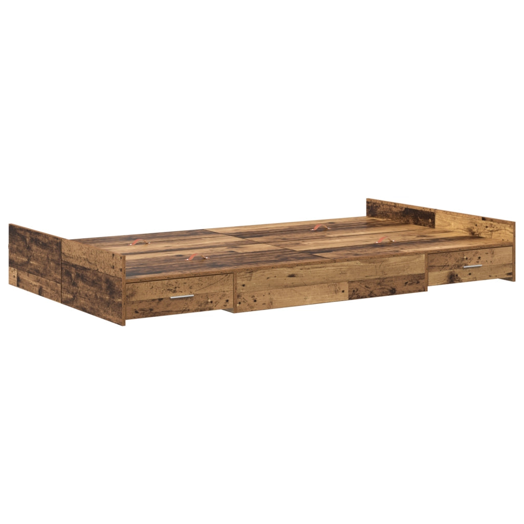 Struttura letto contenitore in legno vecchio 120x190 cm