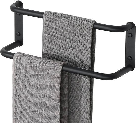 Supporto asciugamano per bagno/cucina, supporto asciugamano in acciaio inossidabile SUS304, nero