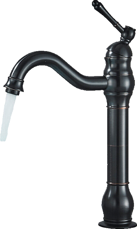 NALA | Rubinetto da bagno alto vintage Hotel Gastro nero spazzolato | Retrò in acciaio inossidabile premium per lavabo alto |miscelatore 2 connessioni