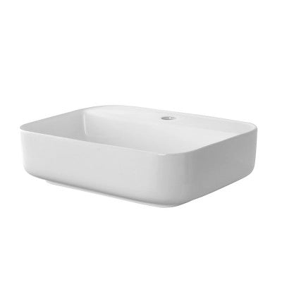 Lavandino da appoggio 50x39 cm in ceramica lucida con angoli tondi