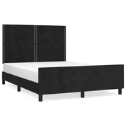 Letto matrimoniale | Letto per adulti | Giroletto senza Materasso Nero 140x200 cm in Velluto
