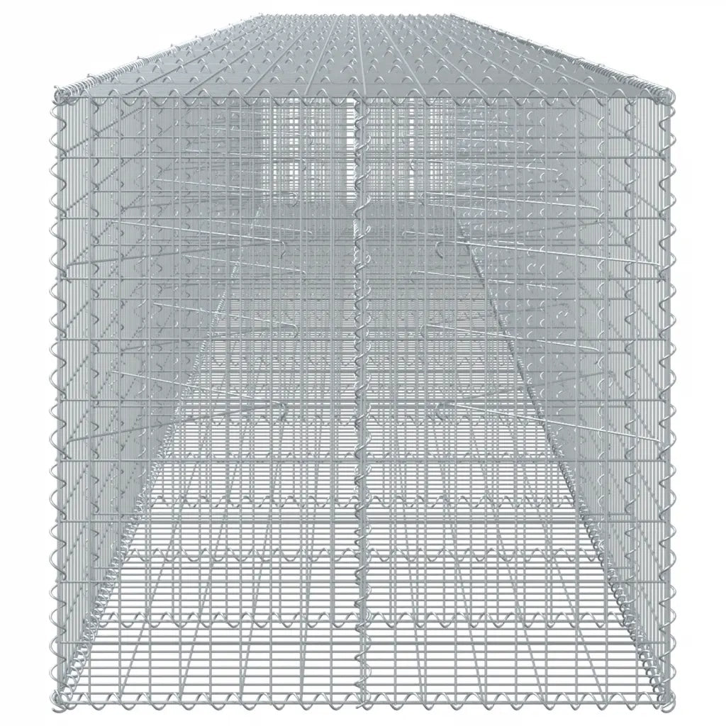 Cesto Gabbione con Copertura 950x100x100 cm in Ferro Zincato 3295207