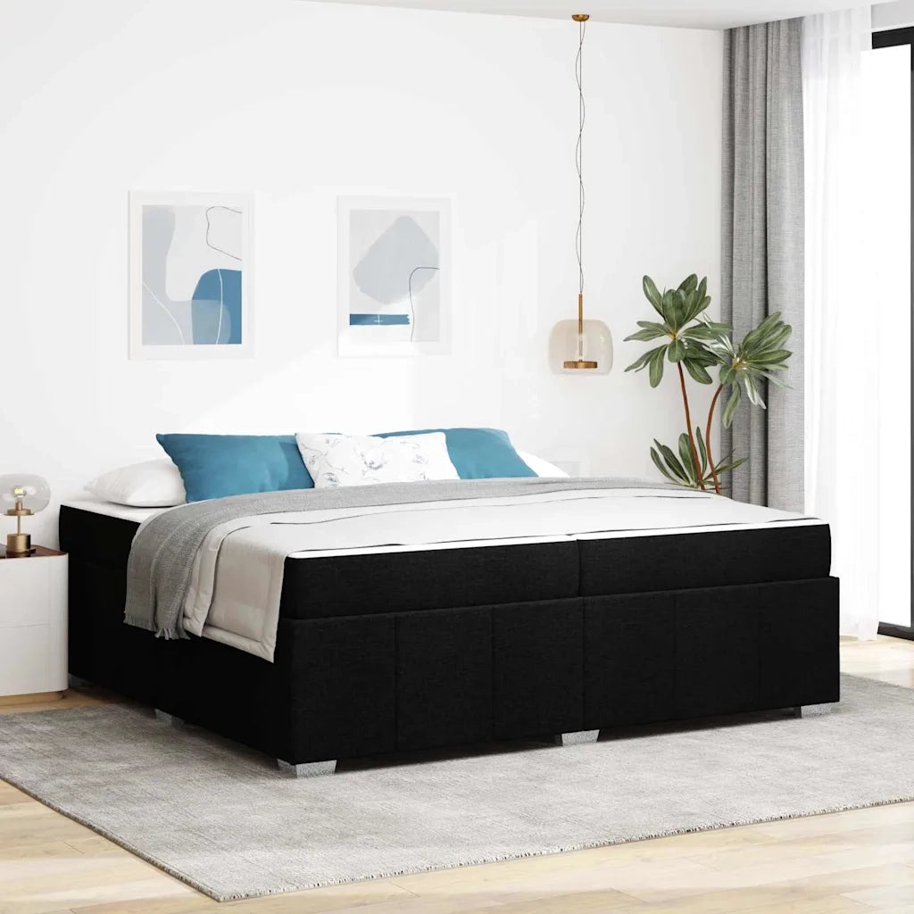 Struttura del letto con materasso Nero 200 x 200 cm Tessuto