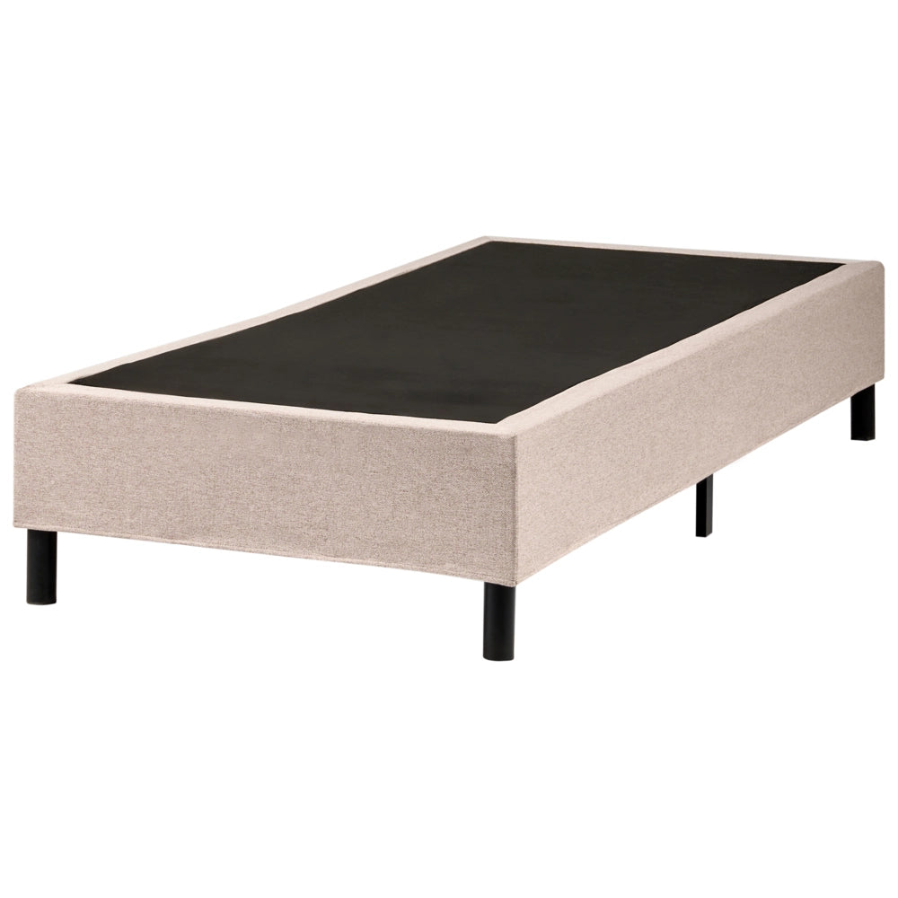 Letto singolo con testiera Materasso a molle insacchettate 90 x 200 cm Beige camera da letto