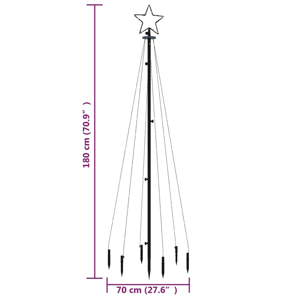 Albero di Natale con Puntale Bianco Freddo 108 LED 180 cm 343551