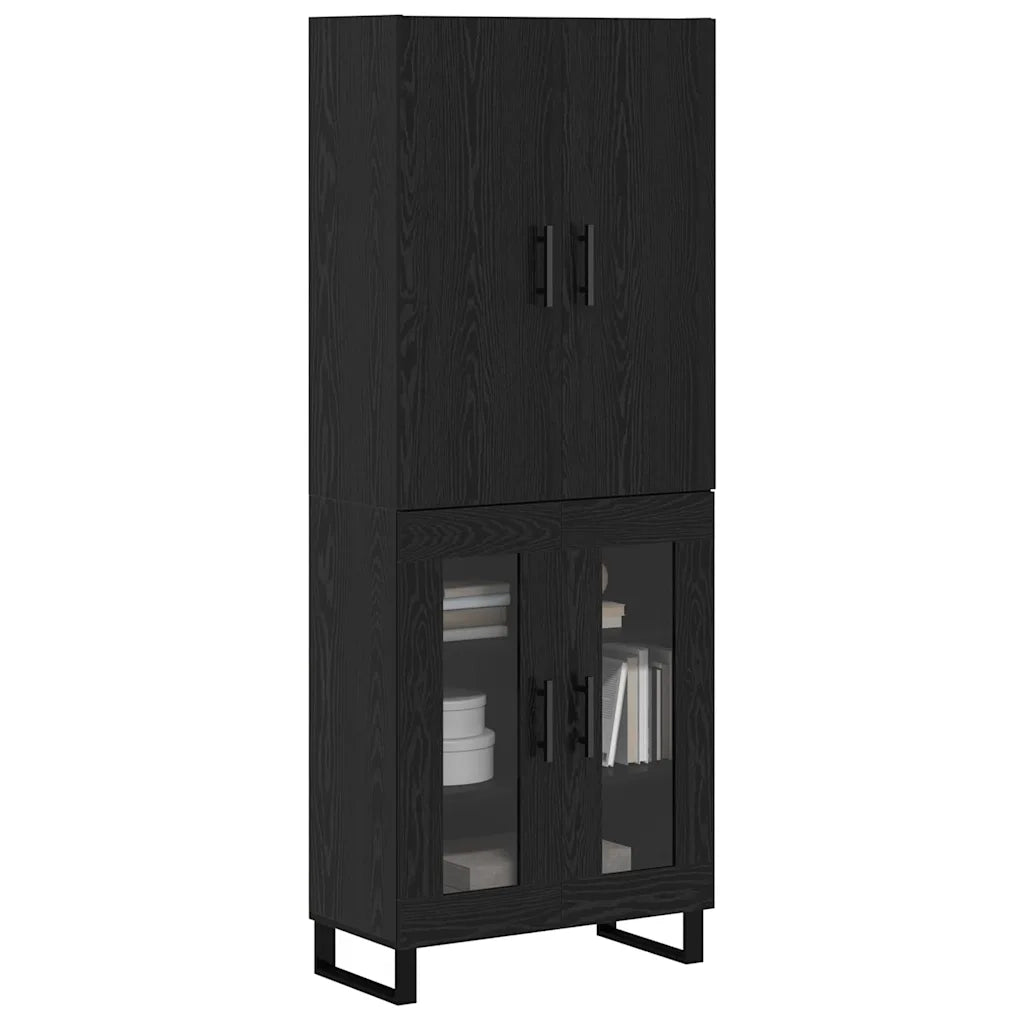 Credenza 2 pz | Madia | Buffet da pranzo | Armadio da pranzo Rovere Nero 69,5 x 34 x 180 cm