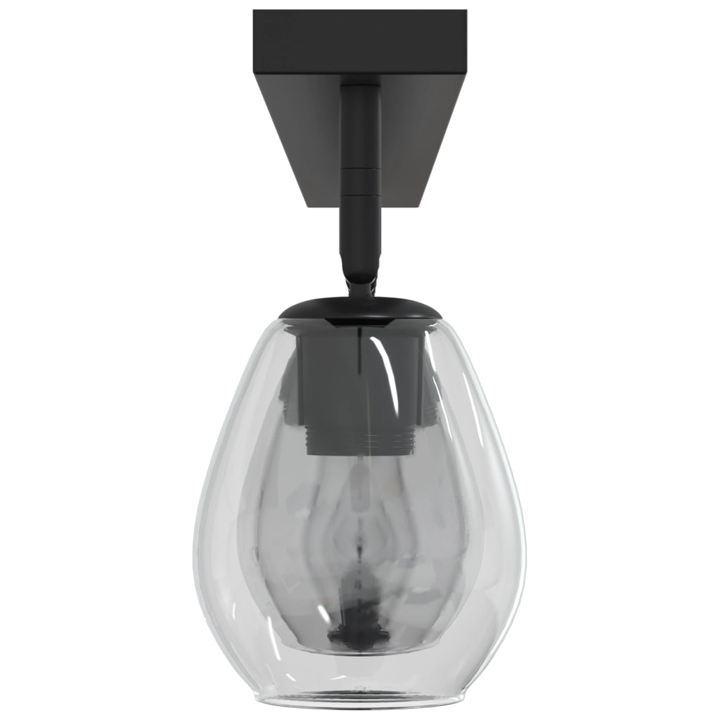 Lampade a soffitto con paralume in vetro regolabile in antracite E27
