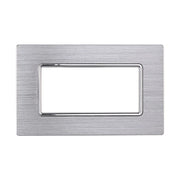 Placca In Alluminio Serie Solar 4P Colore Silver Lucido Compatibile Con Bticino Matix