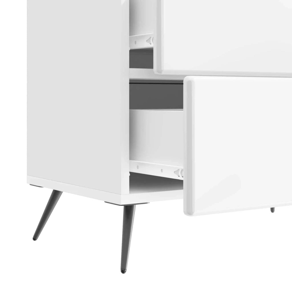 Armadio da Notte con cassetto Bianco Lucido 62 x 34,5 x 47,5 cm 895469