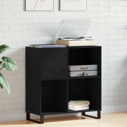 Mobile porta vinili con lo scaffale Rovere Nero 85 x 38 x 89 cm 862916