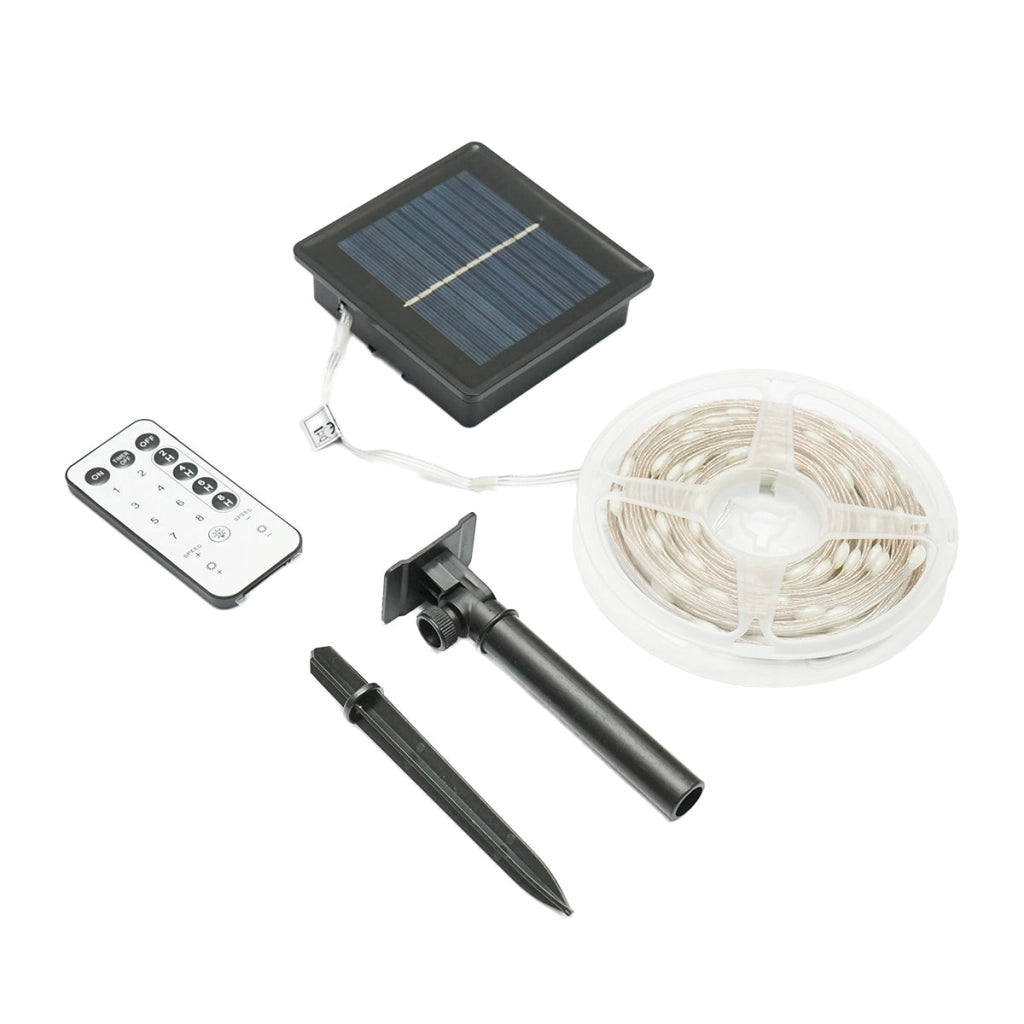 Striscia LED con pannello solare 5V, 10m, telecomando RGB+IC IP65