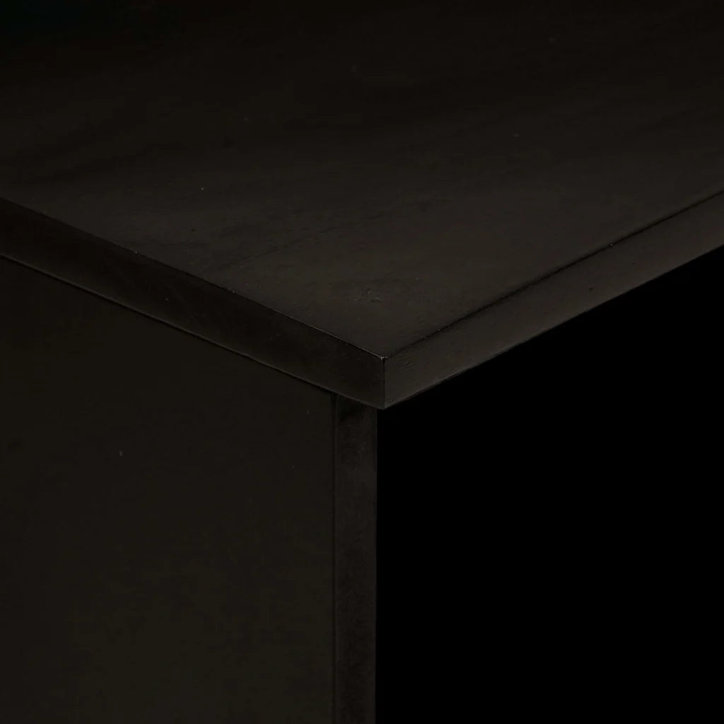 vidaXL Mobile TV Nero e Oro 70 x 33 x 46 cm legno massello di mango