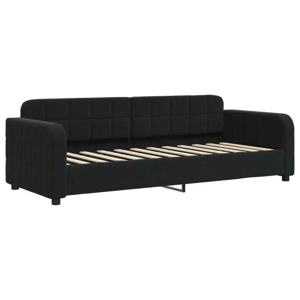 Divano Letto con Letto Estraibile-Sofa Letto-Daybed Nero 80x200 cm in Velluto 845332