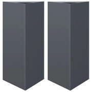 Fioriera rialzata per piante fiori giardino terrazze set da 2 triangolare 40 x 34,5 x 70 cm acciaio antracite 02_0039098