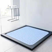 Matte antiscivolo per doccia o vasca, 80 x 80 cm, con pinze, grande mattoncino quadrato (blu B, 80 x 80 cm)