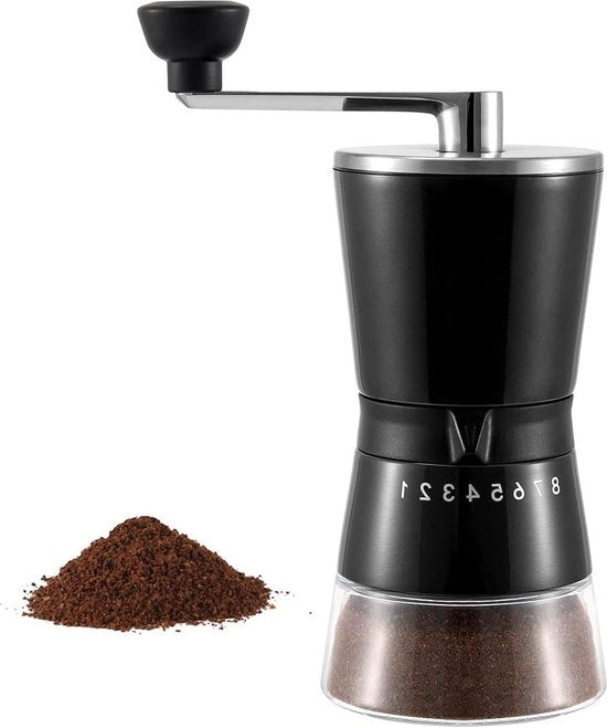 Molendello manuale con regolazione di grana 8 livelli con cono ceramico nero portatile per ufficio casalingo e viaggi