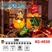Trade Shop - Catena Luminosa Con Stelle 20led A Batteria Luce Calda Fissa Decorazioni Xc-4530 -
