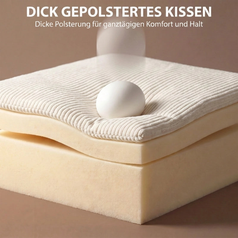 Divano letto 3 posti con contenitore e schienale regolabile in velluto a coste beige