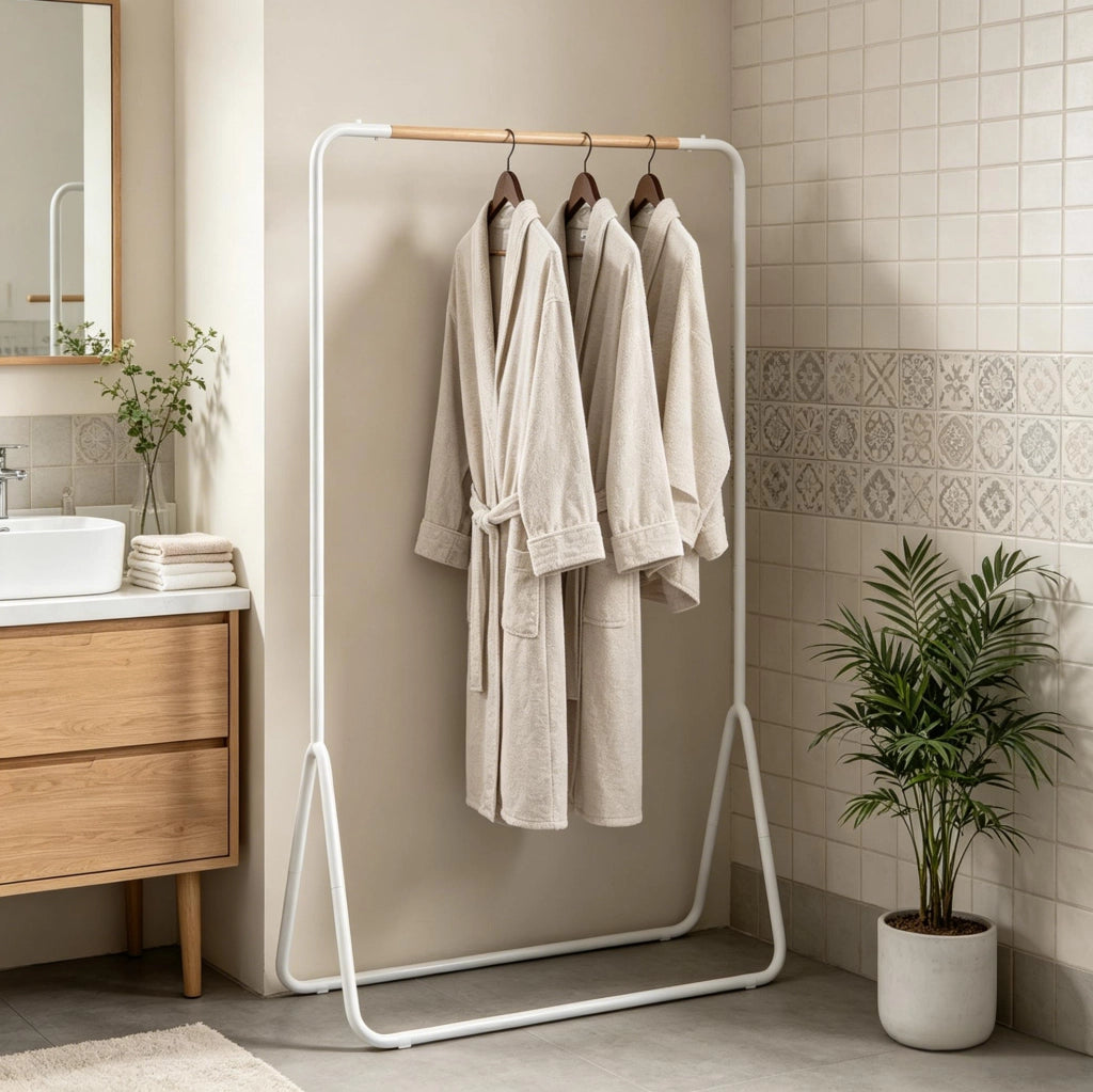 Appendiabiti multifunzione in metallo bianco 80x45x145 cm