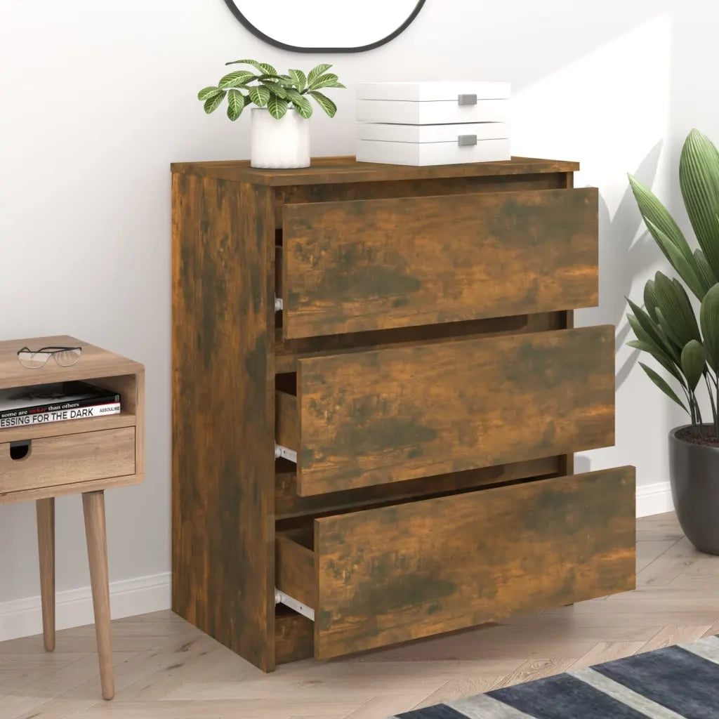 Credenza Rovere Fumo 60x35x76 cm in Legno Multistrato 815510