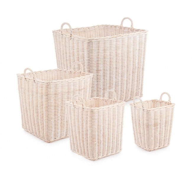 Set di cesti 28x28x36h, 38x38x43h, 48x48x50h, 59x59x57h