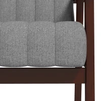 Poltroncina da Camera Moderna Imbottita in Tessuto e Legno con Cuciture Tubolari, Grigio