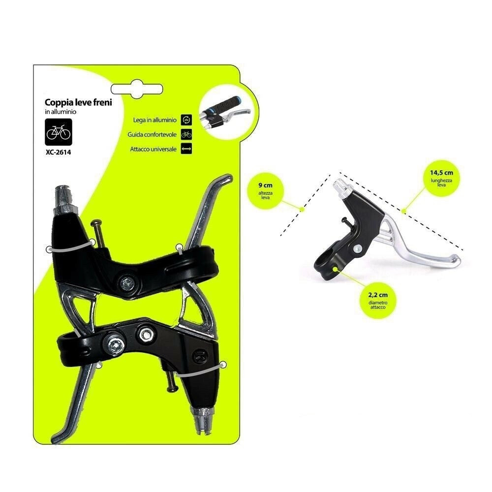 Trade Shop - Coppia Leve Freni In Alluminio Attacchi Universali Per Bici Bicicletta Xc-2614 -