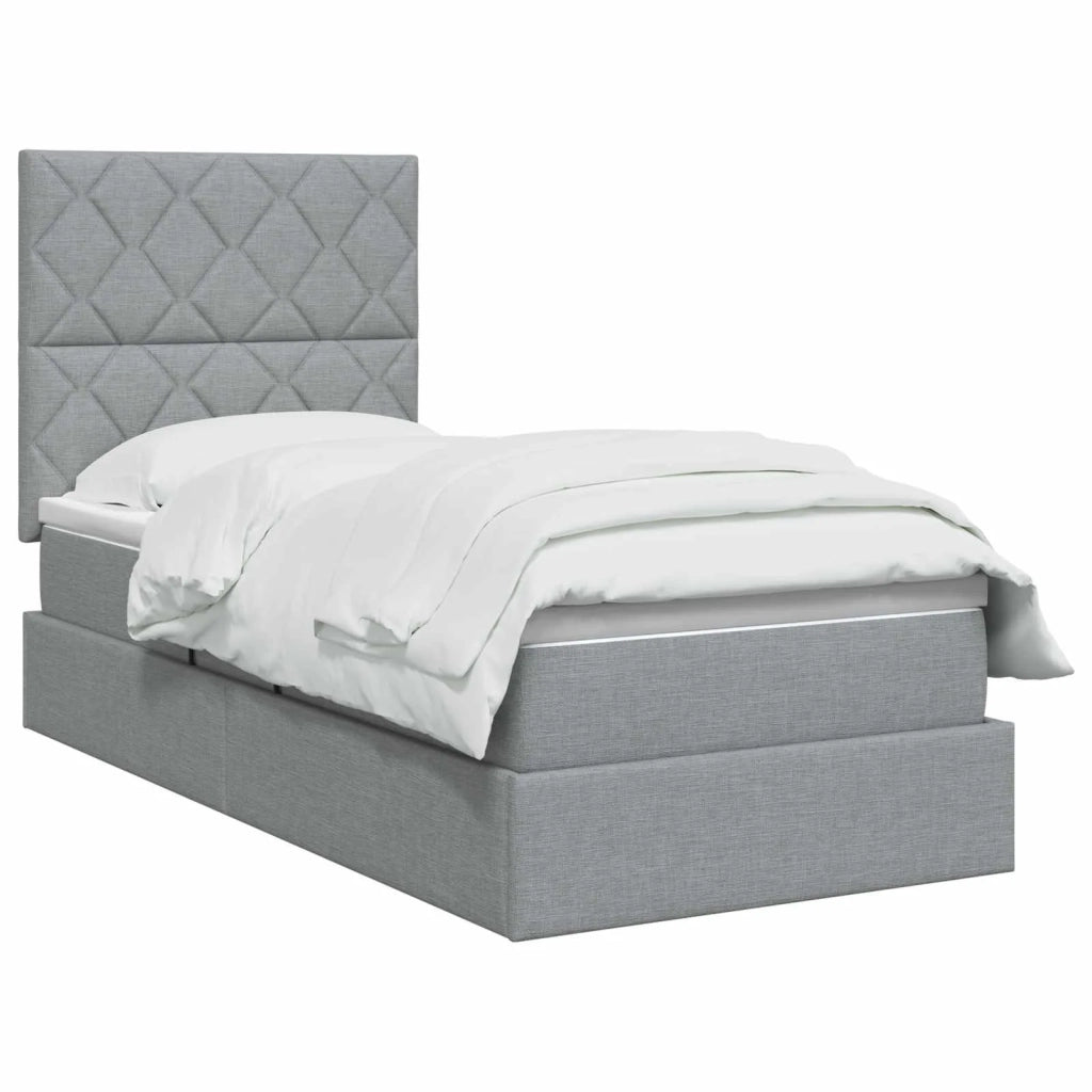 Letto con contenitore e materasso Grigio Chiaro 90 x 200 cm 3459540
