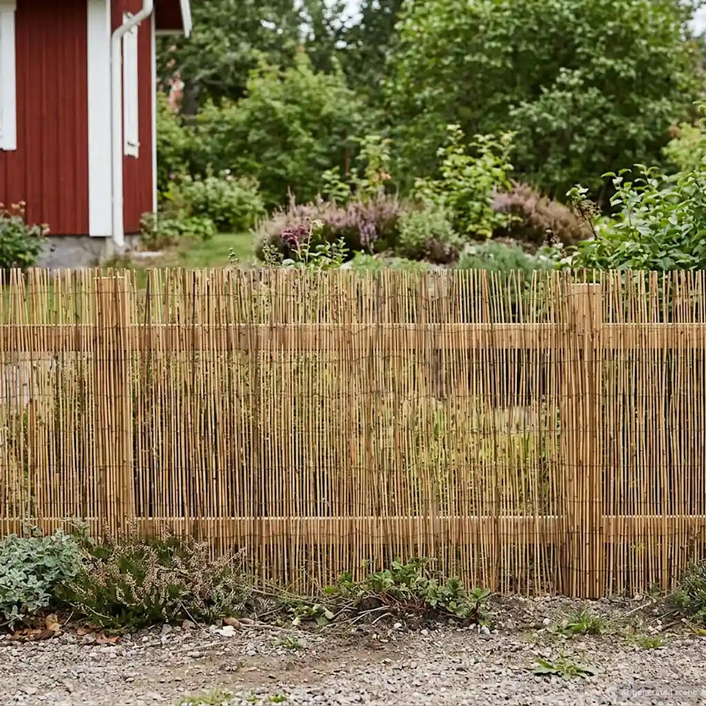 Recinzione per Giardino Carbonizzato 600 x 100 cm Giunco 42031262