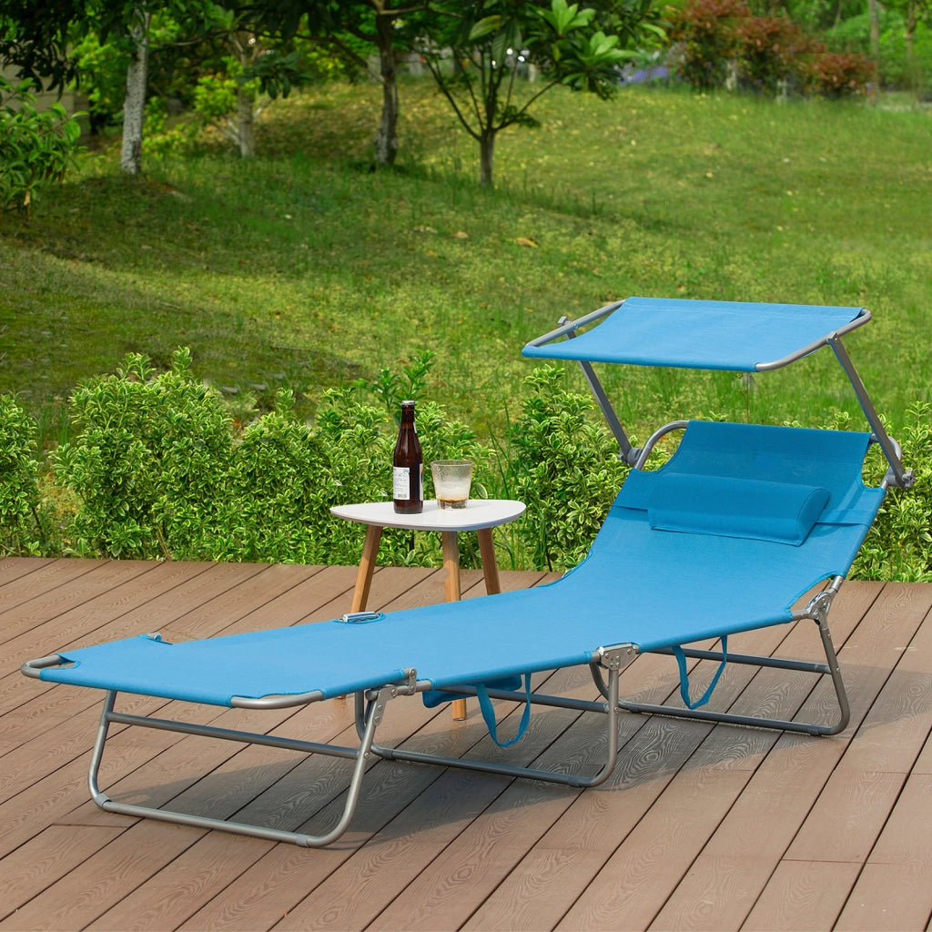 SoBuy Lettino prendisole pieghevole con tettuccio 63x215x30cm OGS48-B