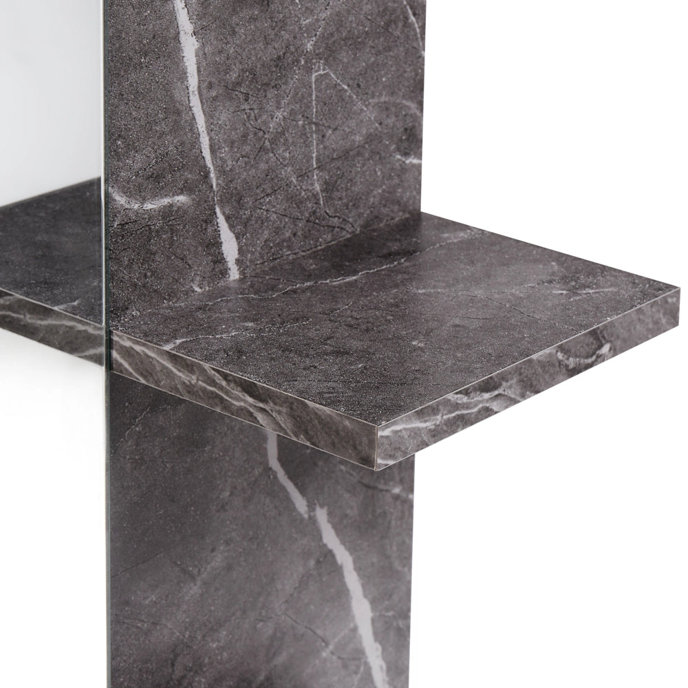 Specchio da parete per bagno con mensole nero stile moderno per il bagno