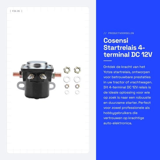 Relè a 4 terminali DC 12V - Relè robusto per trattore e camion - Elettronica innovativa per auto - Adatto per auto - 12V