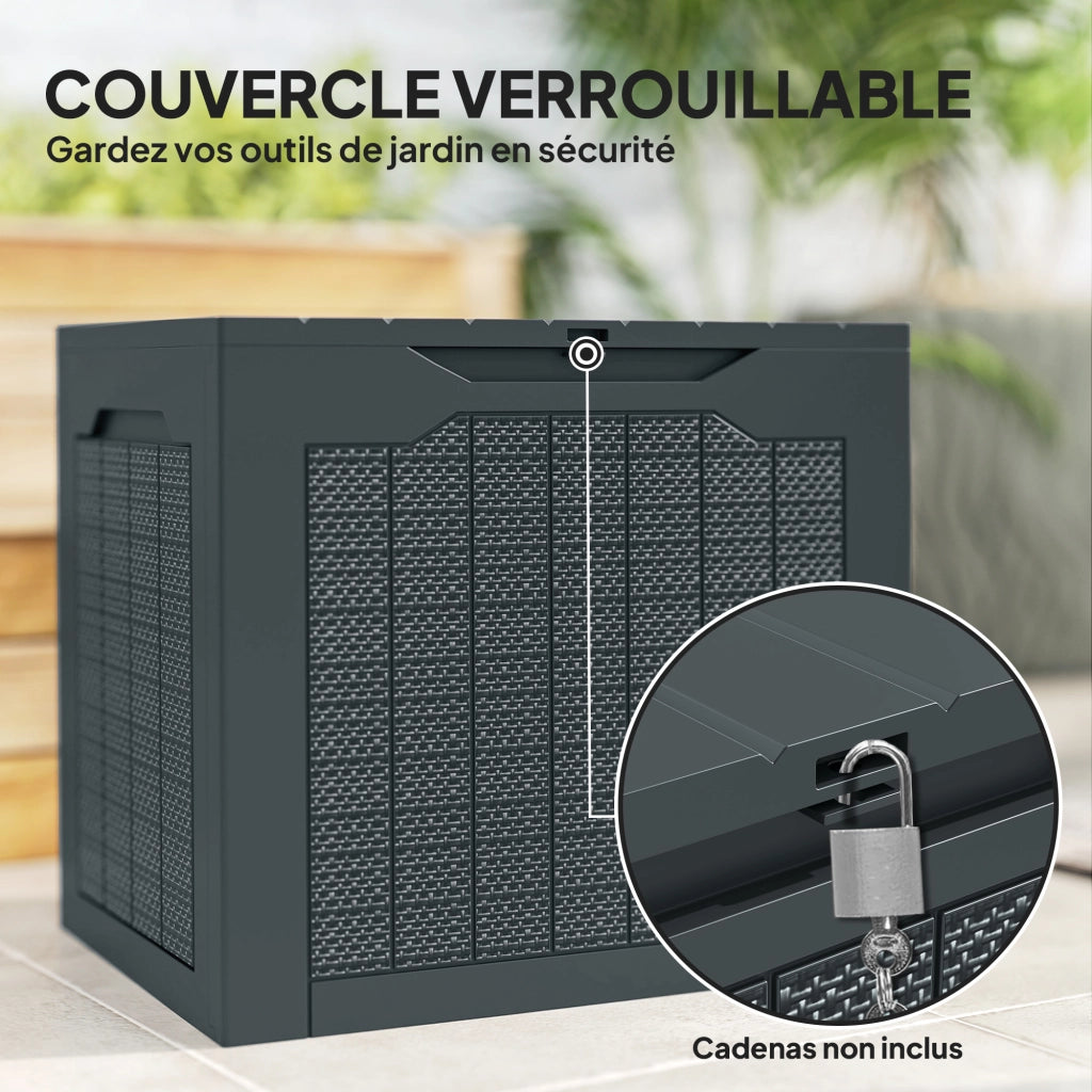 Coffre da giardino 93L ¨C zephmum ¨C 56x41x50 cm grigio scuro