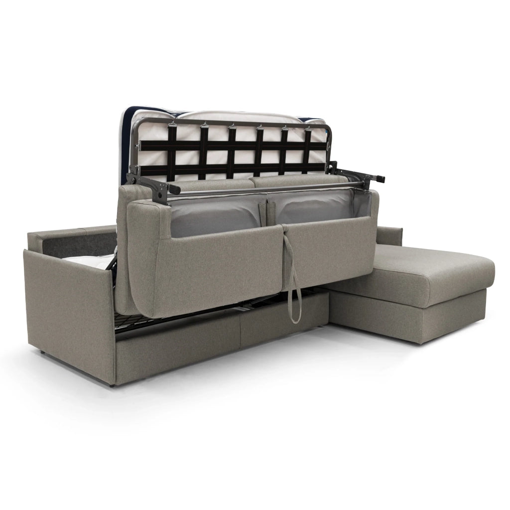 Evans Divano letto angolare con penisola in morbido tessuto impermeabile T13 272 cm Destro (mat. 160x197) tortora