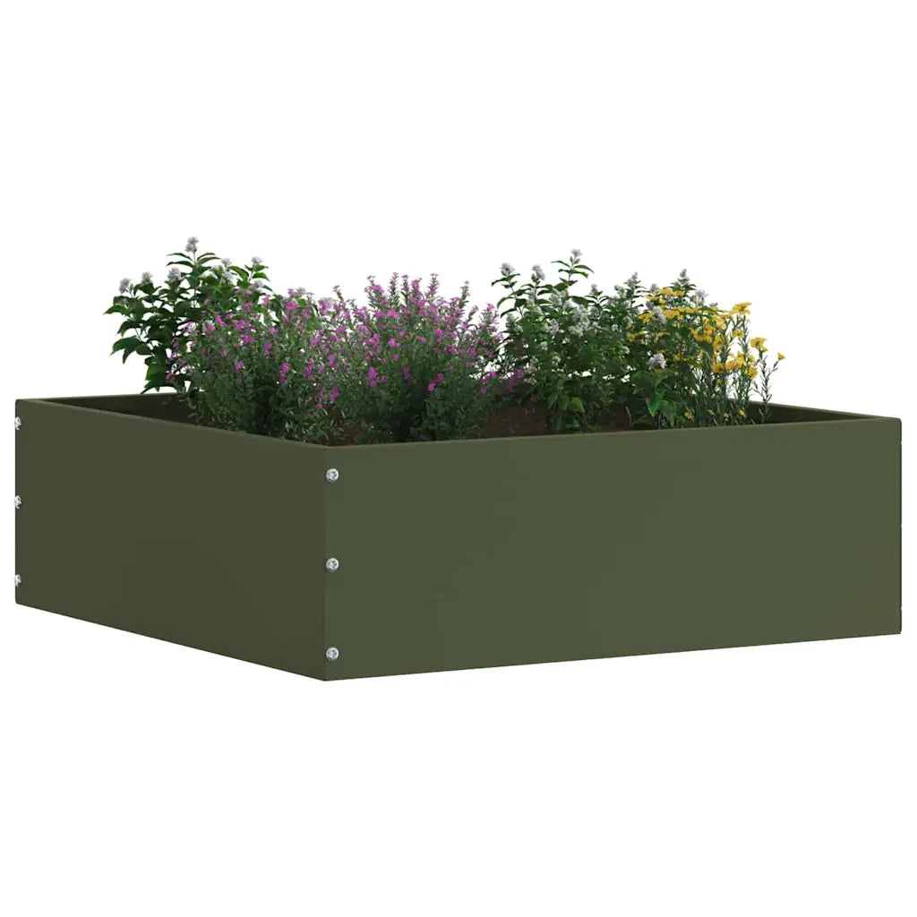 Bordura per Prato 6 pcs Verde oliva 40 x 40 x 13 cm Acciaio 874709
