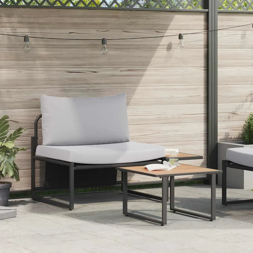 Set Divano da Giardino 2 pcs Grigio chiaro Acciaio 42004141