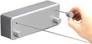 Wascapace per interni con doppie corde regolabili in acciaio inossidabile, asciugamani per parete per balcone, bagno, asciugamani di 4,2 m (grigio)