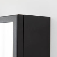 Specchiera Bagno 40x12x60 cm 1 Anta 3 Ripiani in Acciaio  Nero