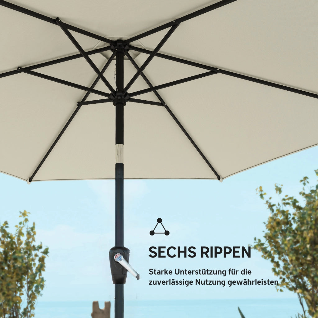 Ombrellone da balcone pieghevole 270 cm crema ¨C zephmum ¨C UV 50+ con manovella