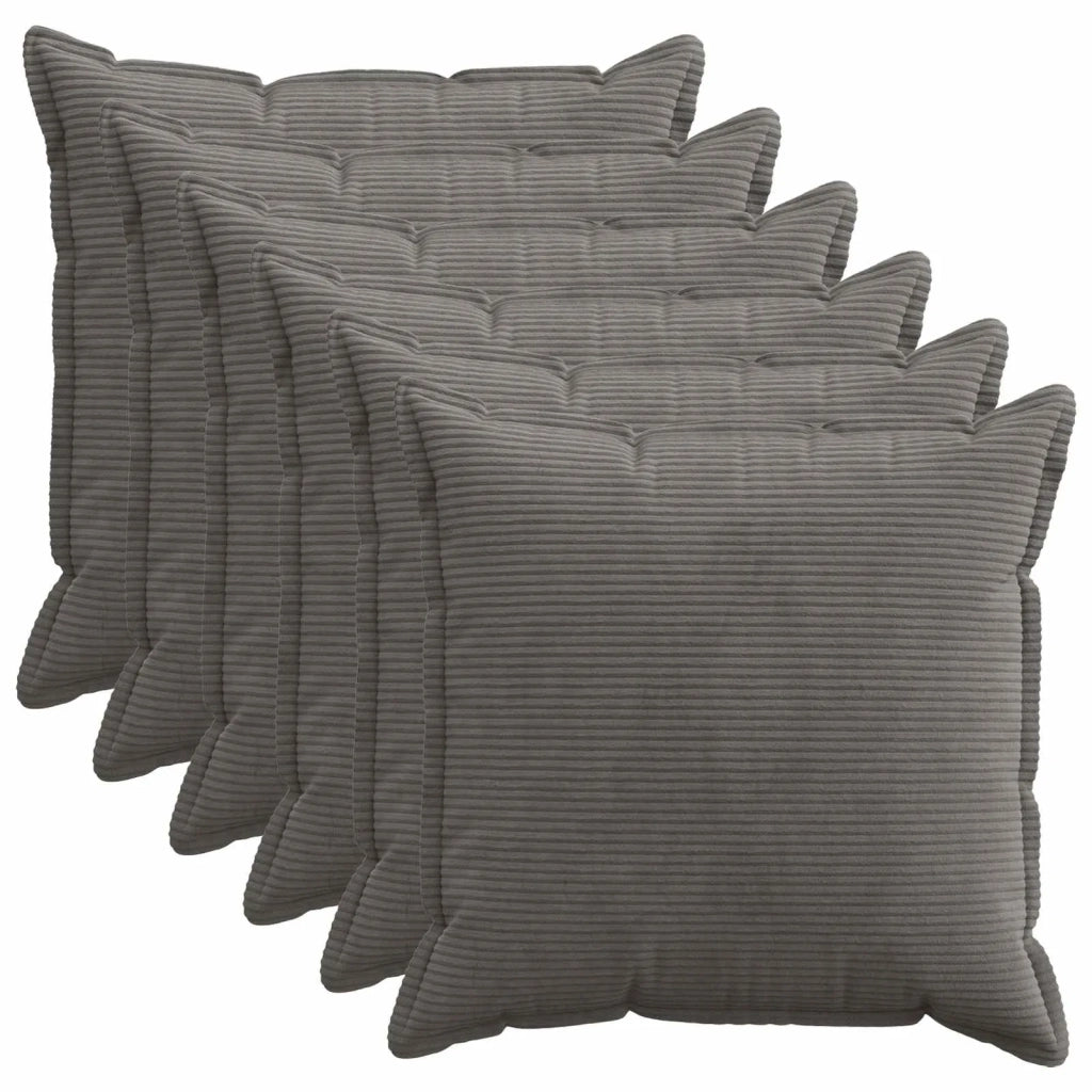 Federa 6 pz HOUTEN Grigio Scuro 70 x 70 cm corduroy 921336