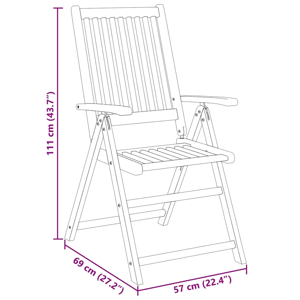 Set da Pranzo per Giardino 3 pz in Legno Massello di Acacia